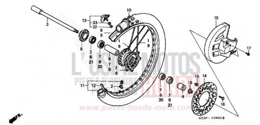 FRONT WHEEL CR250RV de 1997